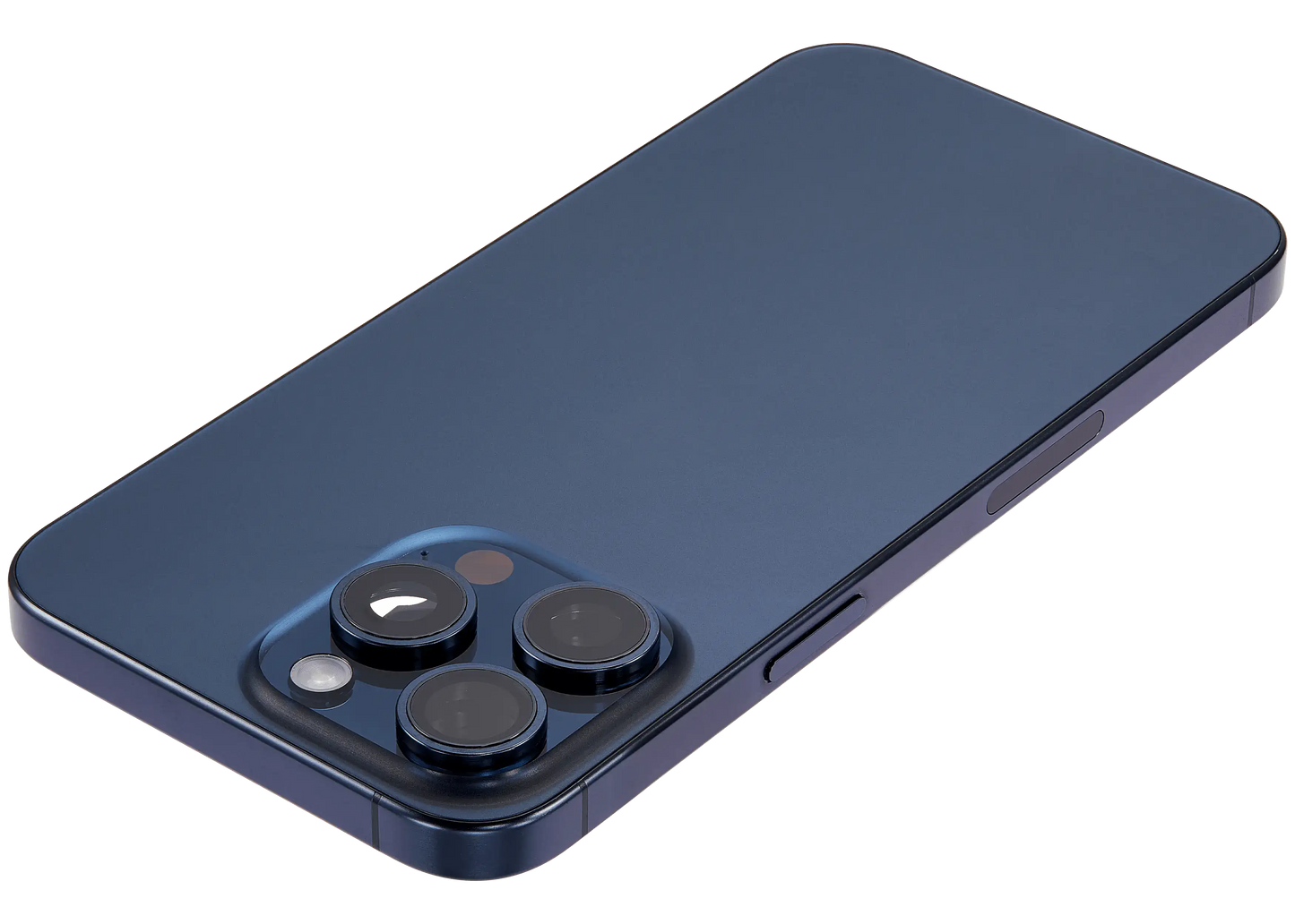 Back Housing W/ Small Parts For iPhone 15 Pro Max (US Version) (Used OEM Pull: Grade B) (Blue Titanium)