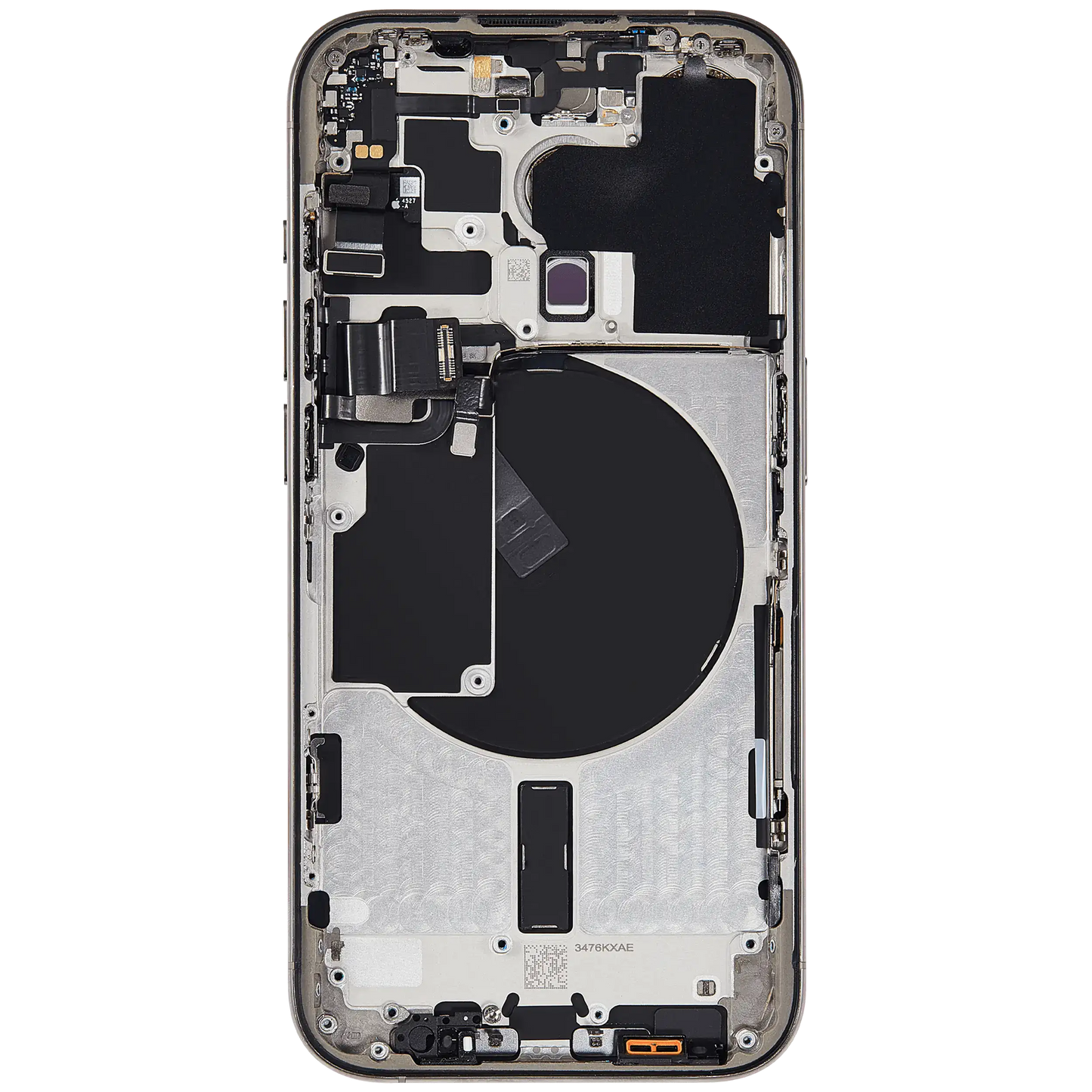 Back Housing W/ Small Parts For iPhone 15 Pro (US Version) (Used OEM Pull: Grade A) (Natural Titanium)