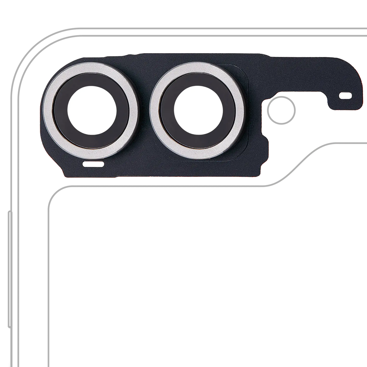Back Camera Lens With Cover Bezel Ring For Samsung Galaxy Z Flip 6 5G (F741) (Premium) (Silver Shadow)