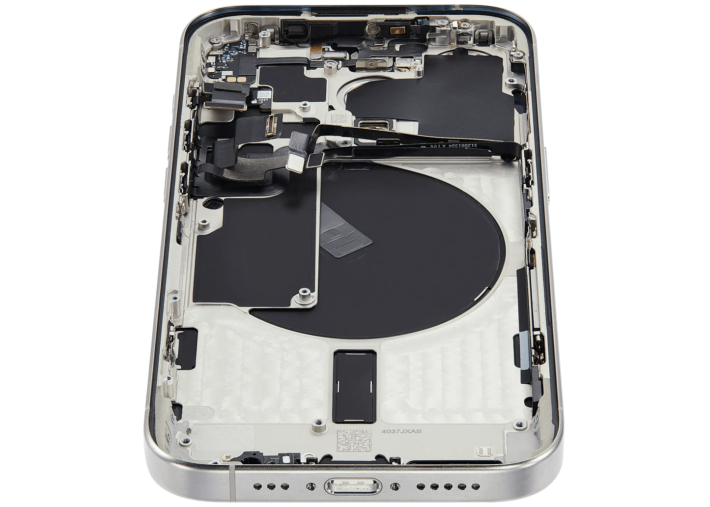 Back Housing W/ Small Parts For iPhone 15 Pro (US Version) (Used OEM Pull: Grade A) (White Titanium)
