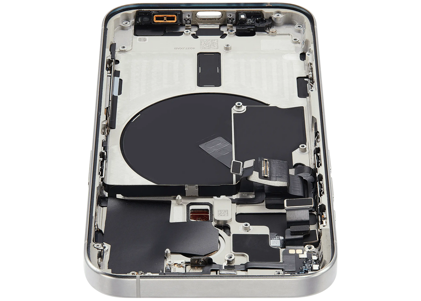Back Housing W/ Small Parts For iPhone 15 Pro (US Version) (Used OEM Pull: Grade A) (White Titanium)