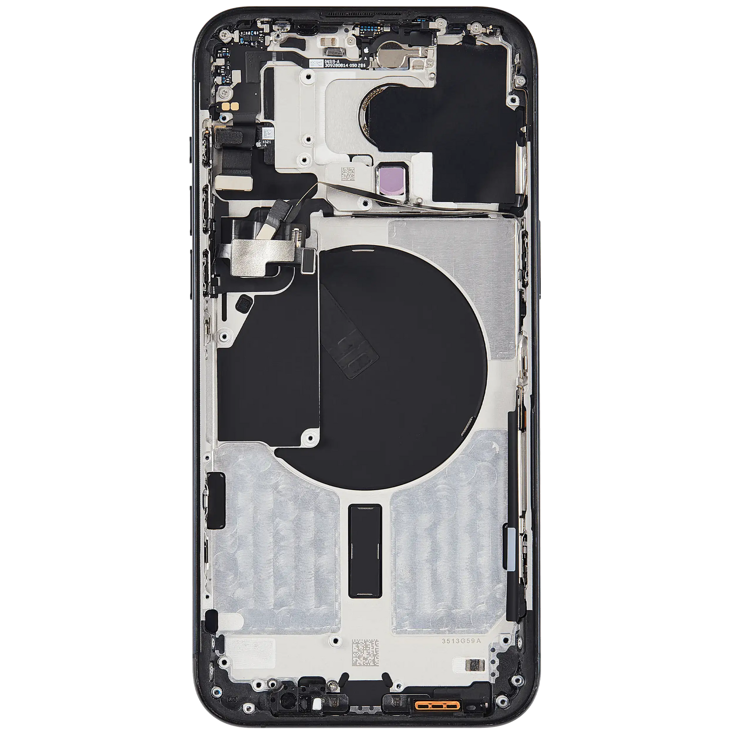 Back Housing W/ Small Parts For iPhone 15 Pro Max (US Version) (Used OEM Pull: Grade A) (Black Titanium)
