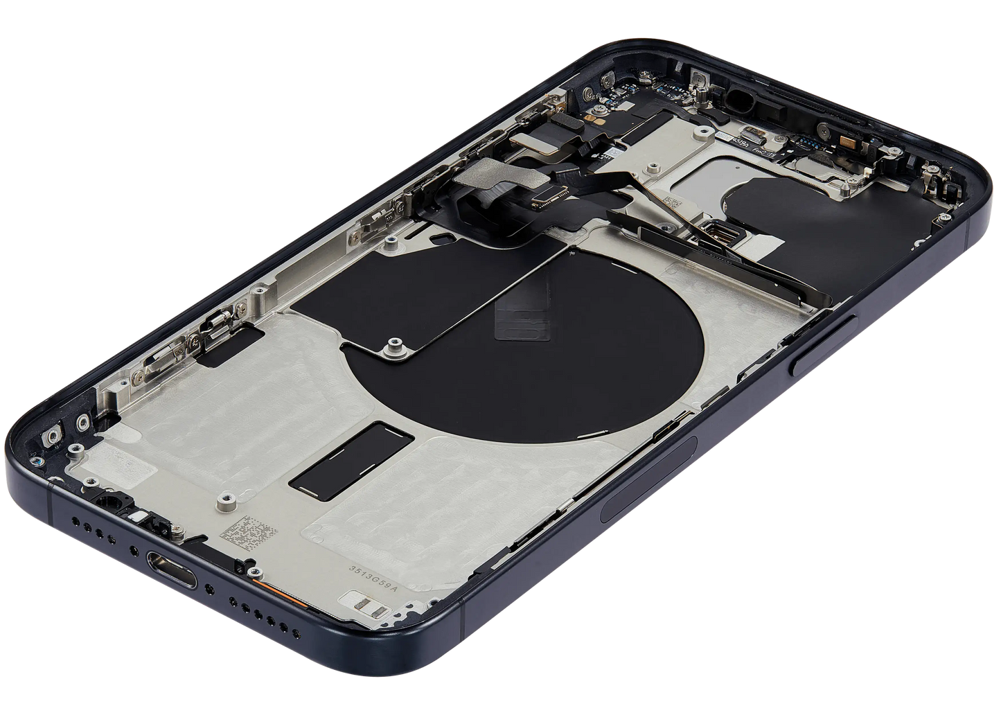 Back Housing W/ Small Parts For iPhone 15 Pro Max (US Version) (Used OEM Pull: Grade A) (Black Titanium)
