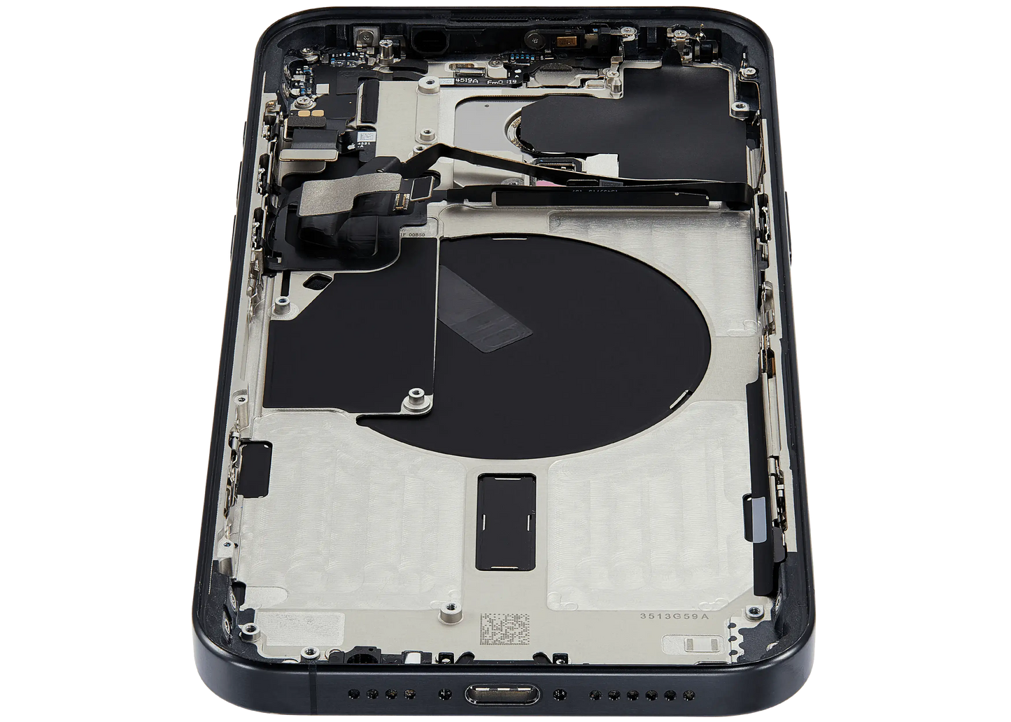 Back Housing W/ Small Parts For iPhone 15 Pro Max (US Version) (Used OEM Pull: Grade A) (Black Titanium)
