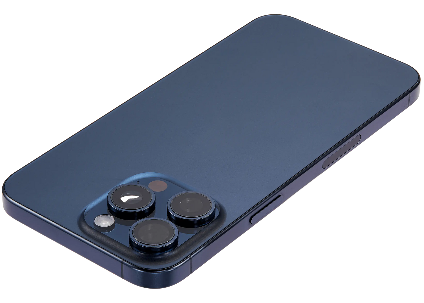 Back Housing W/ Small Parts For iPhone 15 Pro Max (US Version) (Used OEM Pull: Grade A) (Blue Titanium)