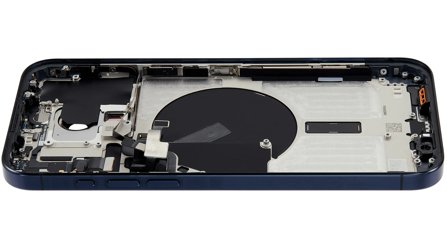 Back Housing W/ Small Parts For iPhone 15 Pro Max (US Version) (Used OEM Pull: Grade A) (Blue Titanium)