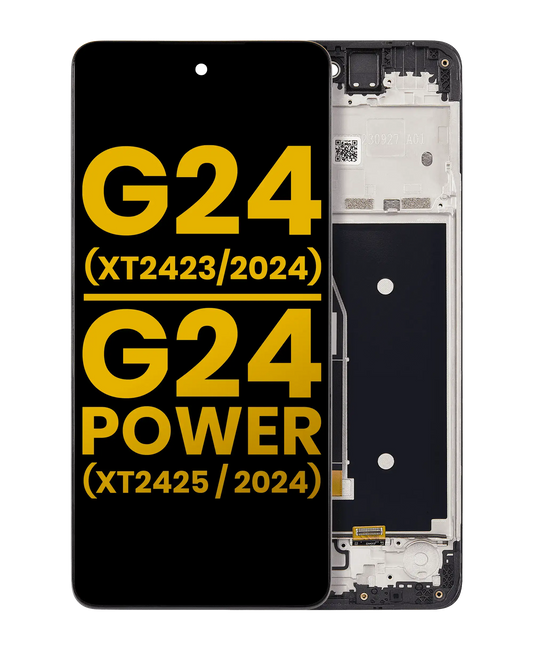 LCD Assembly With Frame For Motorola Moto G24 (XT2423 / 2024) / G24 Power (XT2425-1 / 2024) (Refurbished) (All replacement part SKU 107082142102 image 1