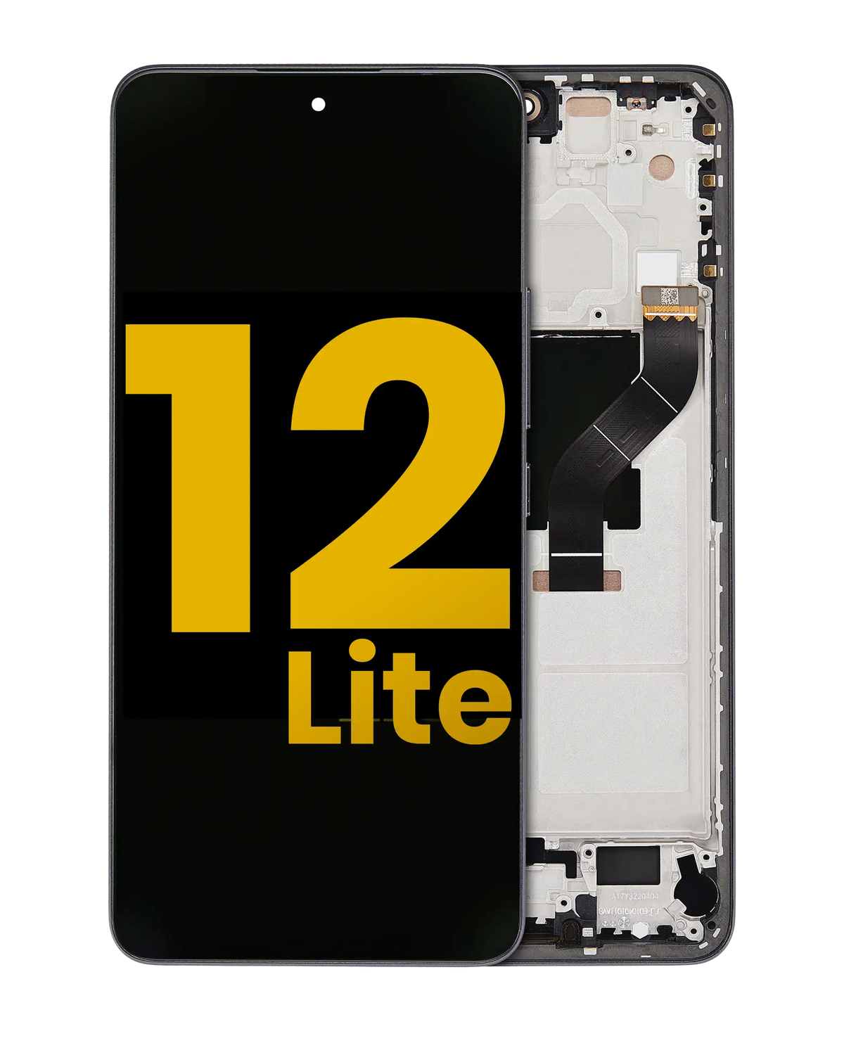 OLED Assembly With Frame For Xiaomi 12 Lite (Refurbished) (Black) – replacement part product view – OLED Display Replacement for phone repair