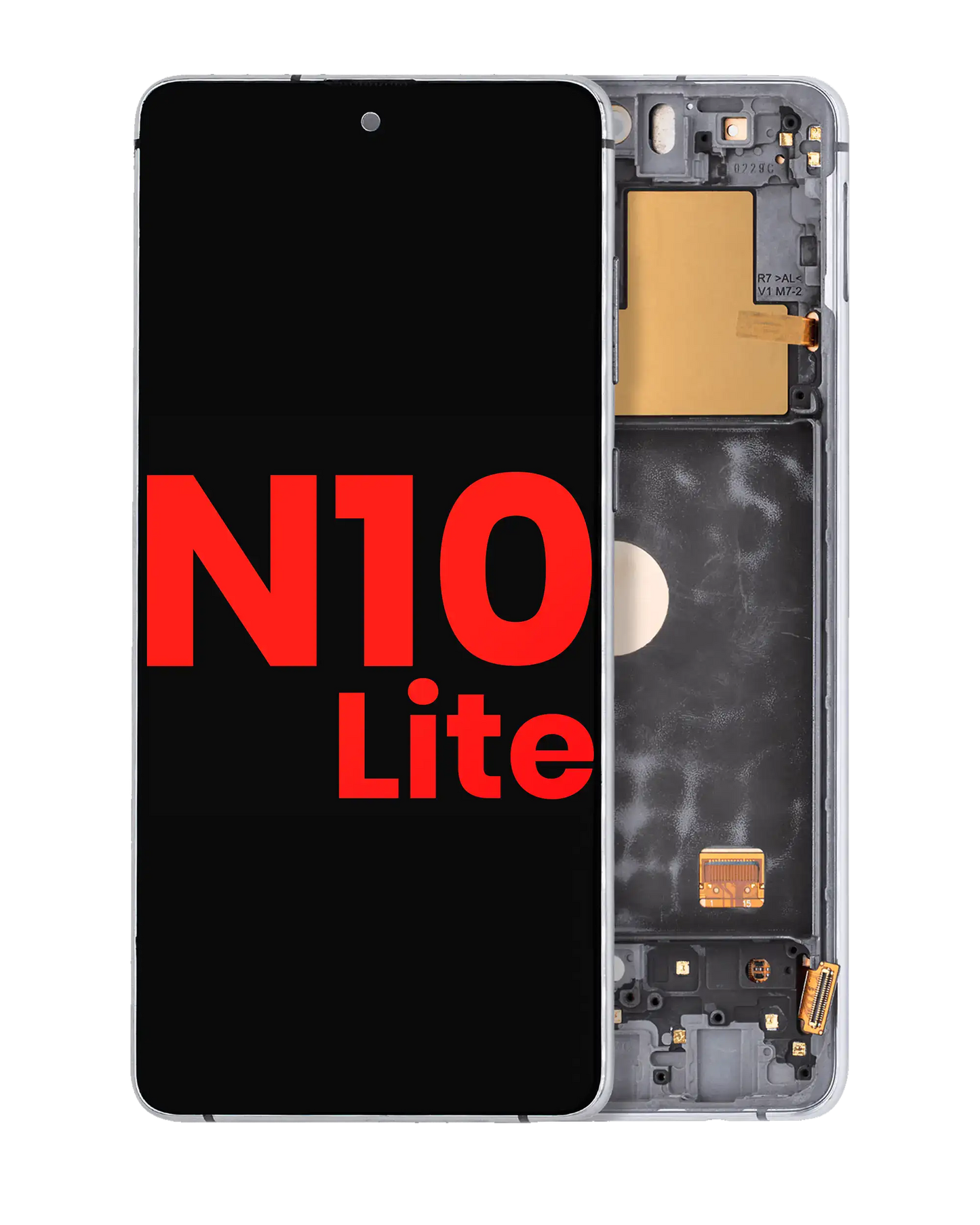 OLED Assembly With Frame For Samsung Galaxy Note 10 Lite (Aftermarket Plus) (Aura Glow / Silver)