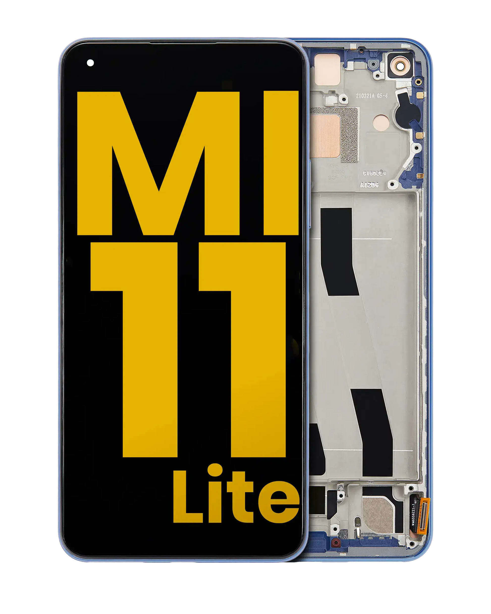 OLED Assembly With Frame For Xiaomi Mi 11 Lite / Xiaomi Mi 11 Lite 5G (Refurbished) (Bubblegum Blue) - replacement part product image SKU 107082114606 - image 1