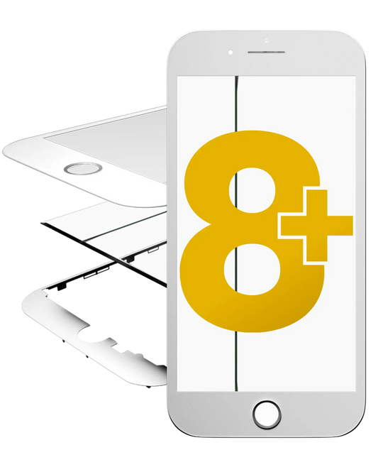 Glass with Frame / OCA / Polarizer Pre-Installed For iPhone 8 Plus (White)