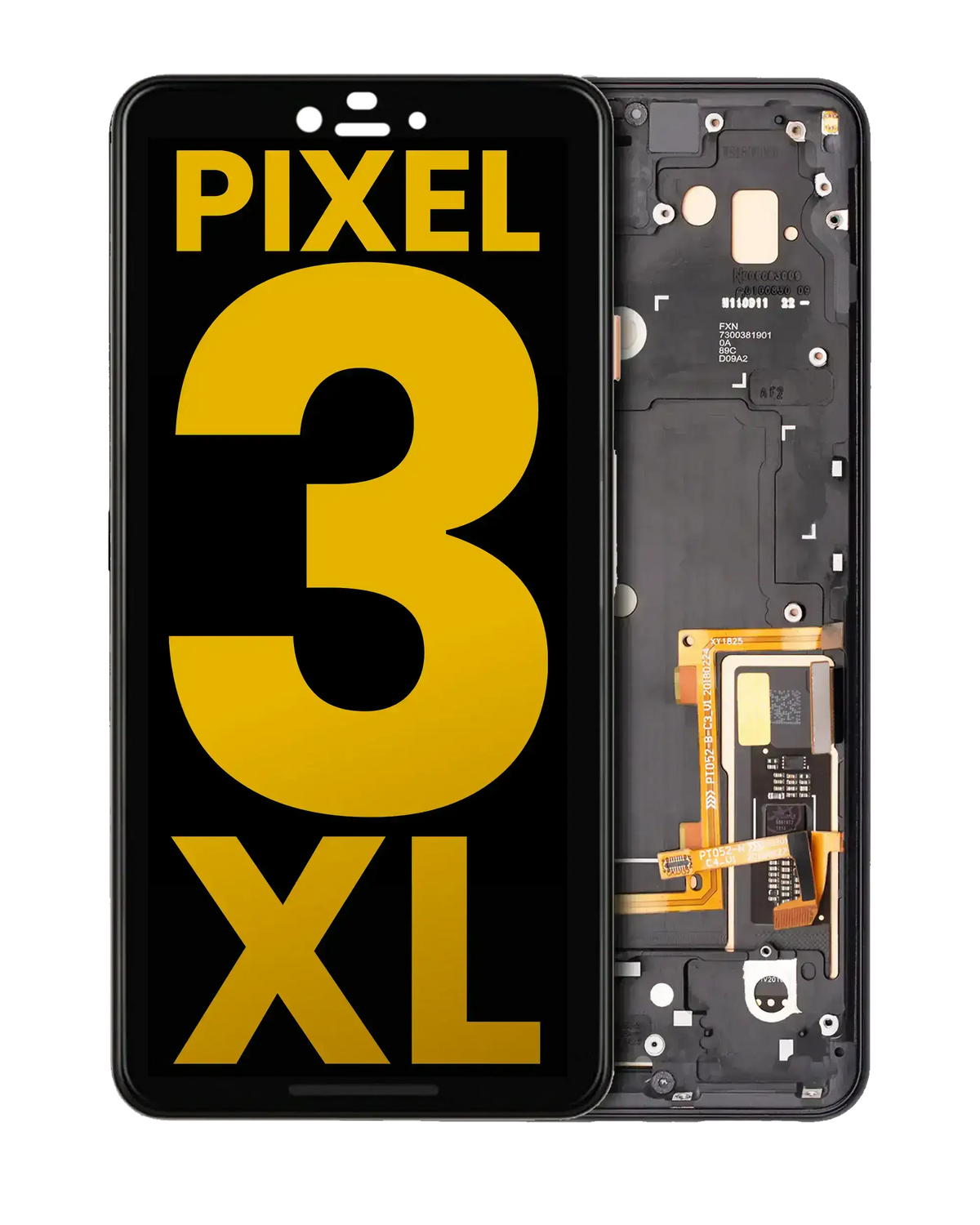 OLED Assembly With Frame For Google Pixel 3 XL (Refurbished) (Just Black) - replacement part product view