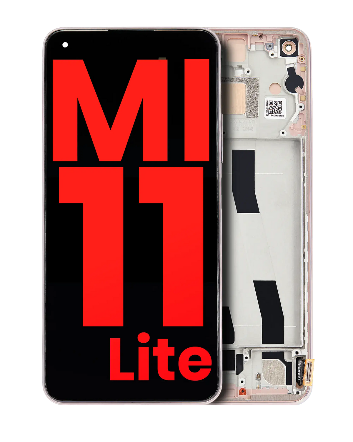 OLED Assembly With Frame For Xiaomi Mi 11 Lite / Xiaomi Mi 11 Lite 5G (Aftermarket Plus) (Peach Pink) - replacement part product image SKU 107082114601 - image 1