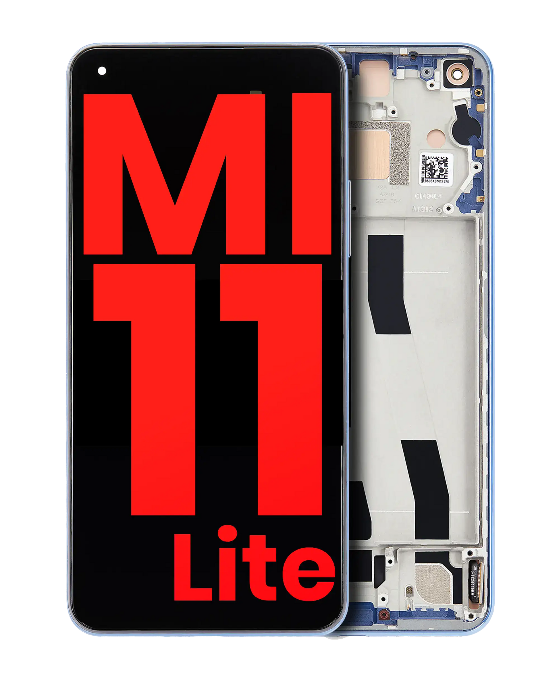OLED Assembly With Frame For Xiaomi Mi 11 Lite / Xiaomi Mi 11 Lite 5G (Aftermarket Plus) (Bubblegum Blue) - replacement part product image SKU 107082114602 - image 1