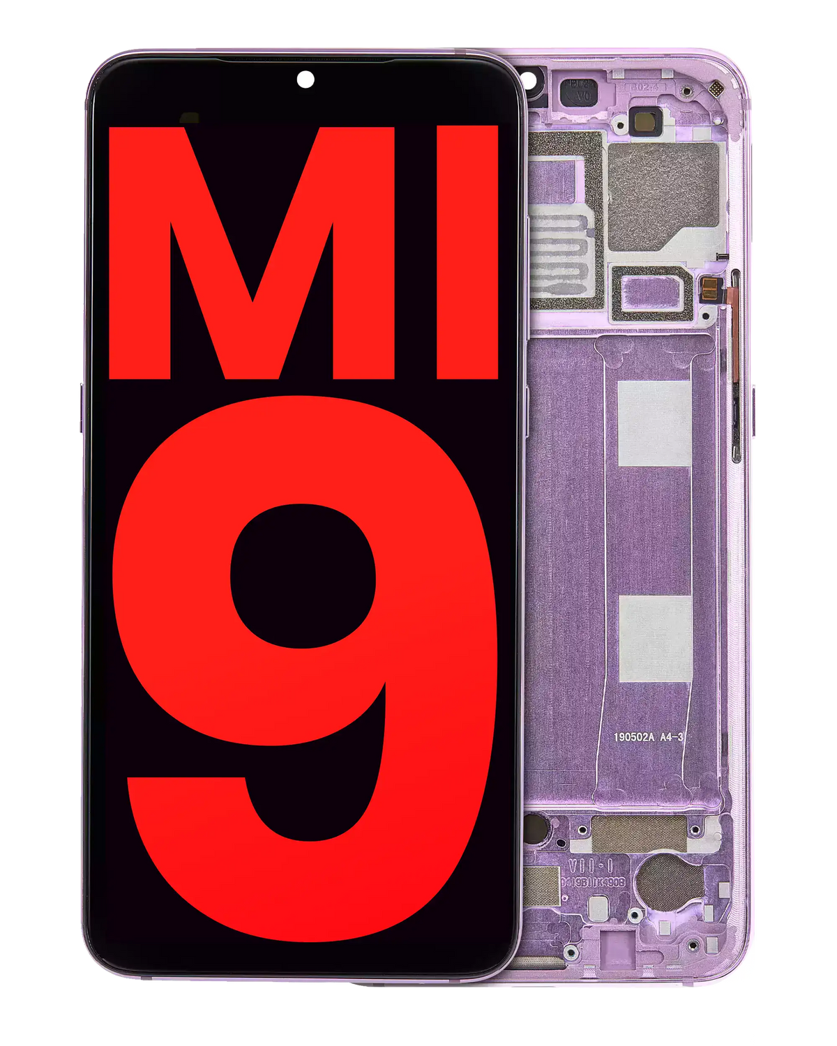 OLED Assembly With Frame For Xiaomi Mi 9 (Aftermarket Plus) (Lavender Violet) - replacement part product image SKU 107082070203 - image 1
