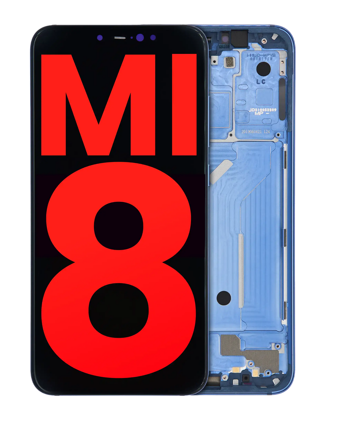 OLED Assembly With Frame For Xiaomi Mi 8 (Aftermarket Plus) (Blue) - replacement part product image SKU 107082068806 - image 1