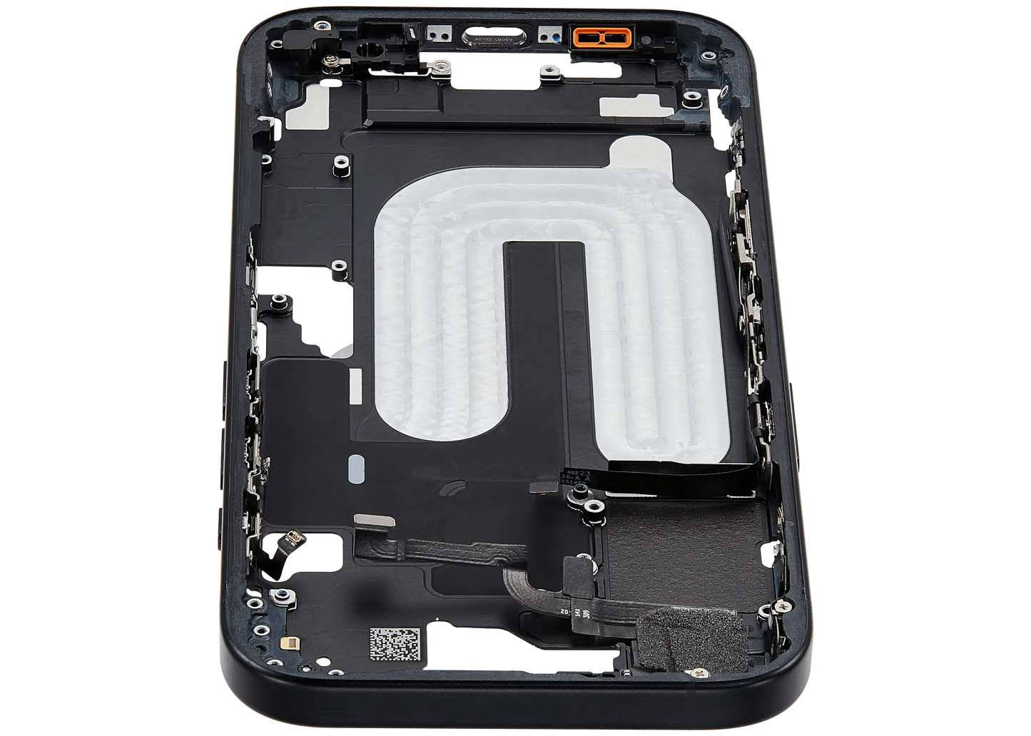 Mid-Frame Housing W/ Small Parts For iPhone 16 (US Version) (Used OEM Pull: Grade A) (Black)
