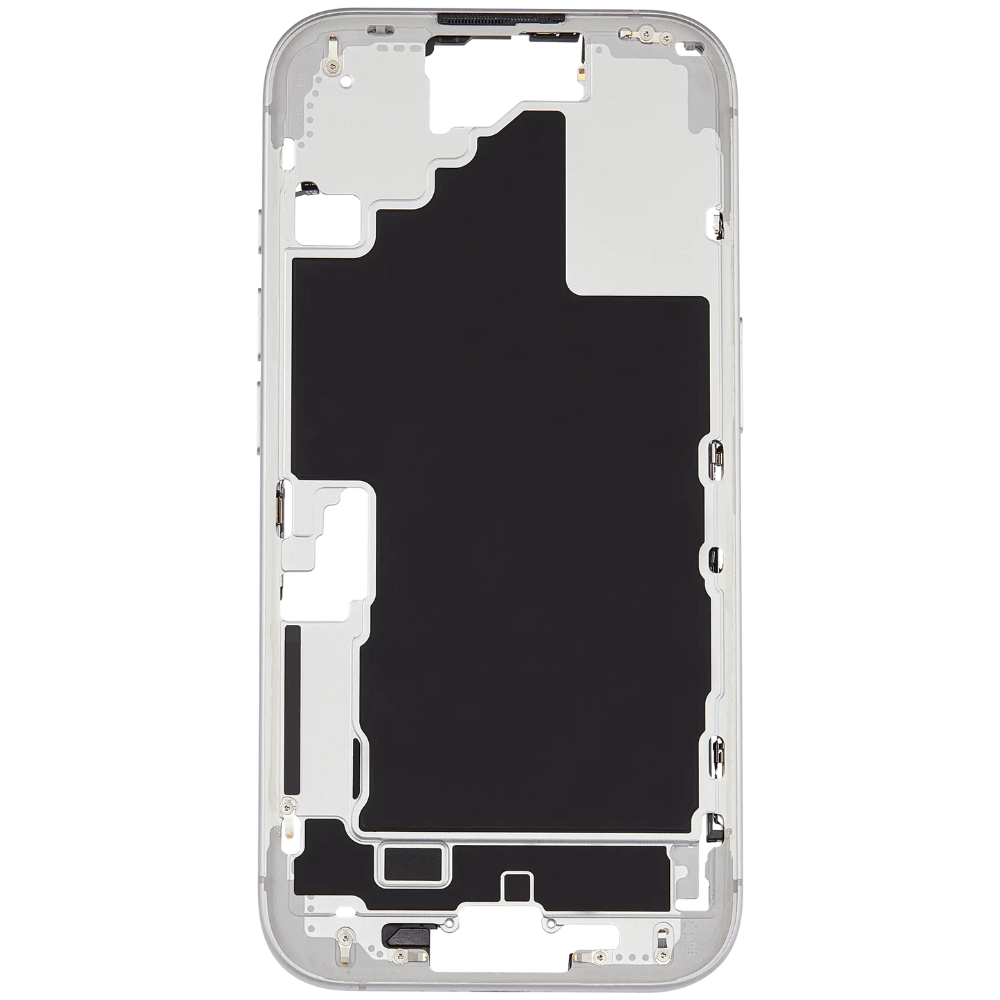 Mid-Frame Housing W/ Small Parts For iPhone 16 (US Version) (Used OEM Pull: Grade A) (White)