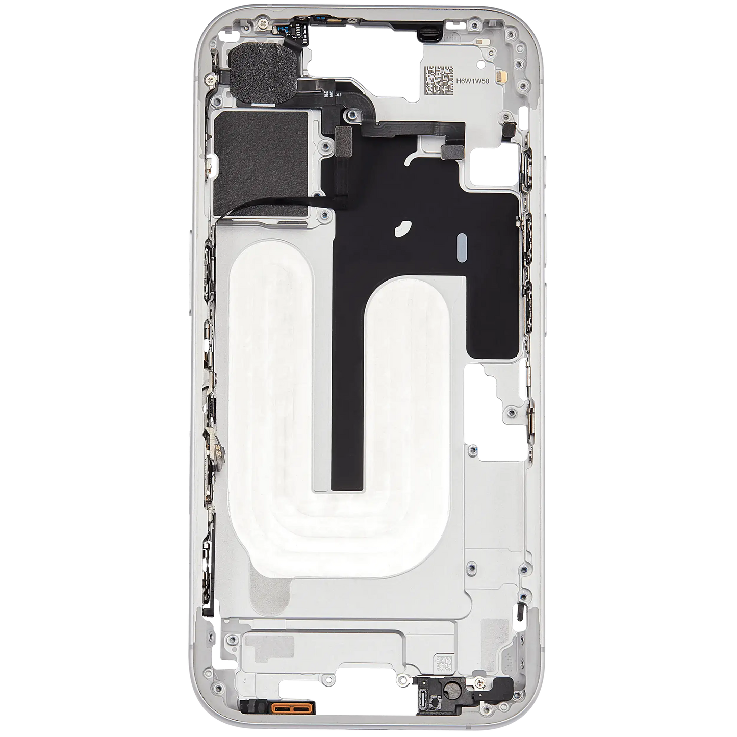 Mid-Frame Housing W/ Small Parts For iPhone 16 (US Version) (Used OEM Pull: Grade A) (White)