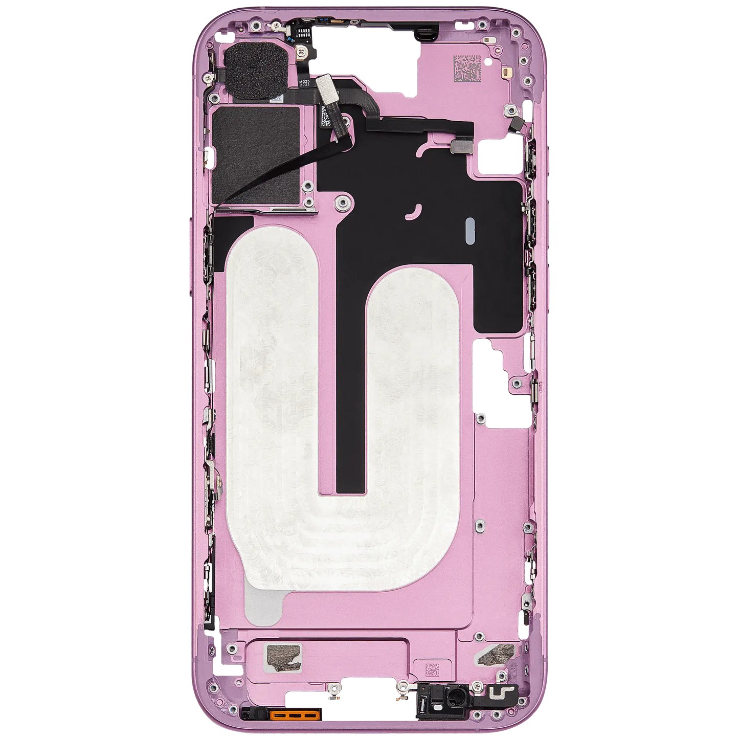 Mid-Frame Housing W/ Small Parts For iPhone 16 Plus (US Version) (Used OEM Pull: Grade A) (Pink)