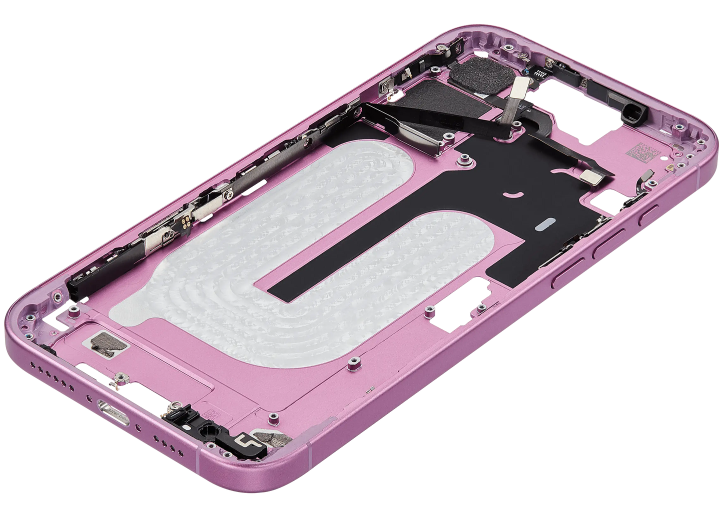 Mid-Frame Housing W/ Small Parts For iPhone 16 Plus (US Version) (Used OEM Pull: Grade A) (Pink)