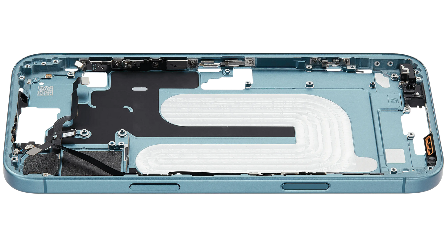 Mid-Frame Housing W/ Small Parts For iPhone 16 Plus (US Version) (Used OEM Pull: Grade A) (Teal)