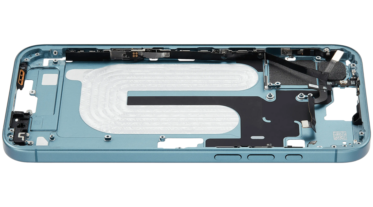 Mid-Frame Housing W/ Small Parts For iPhone 16 Plus (US Version) (Used OEM Pull: Grade A) (Teal)