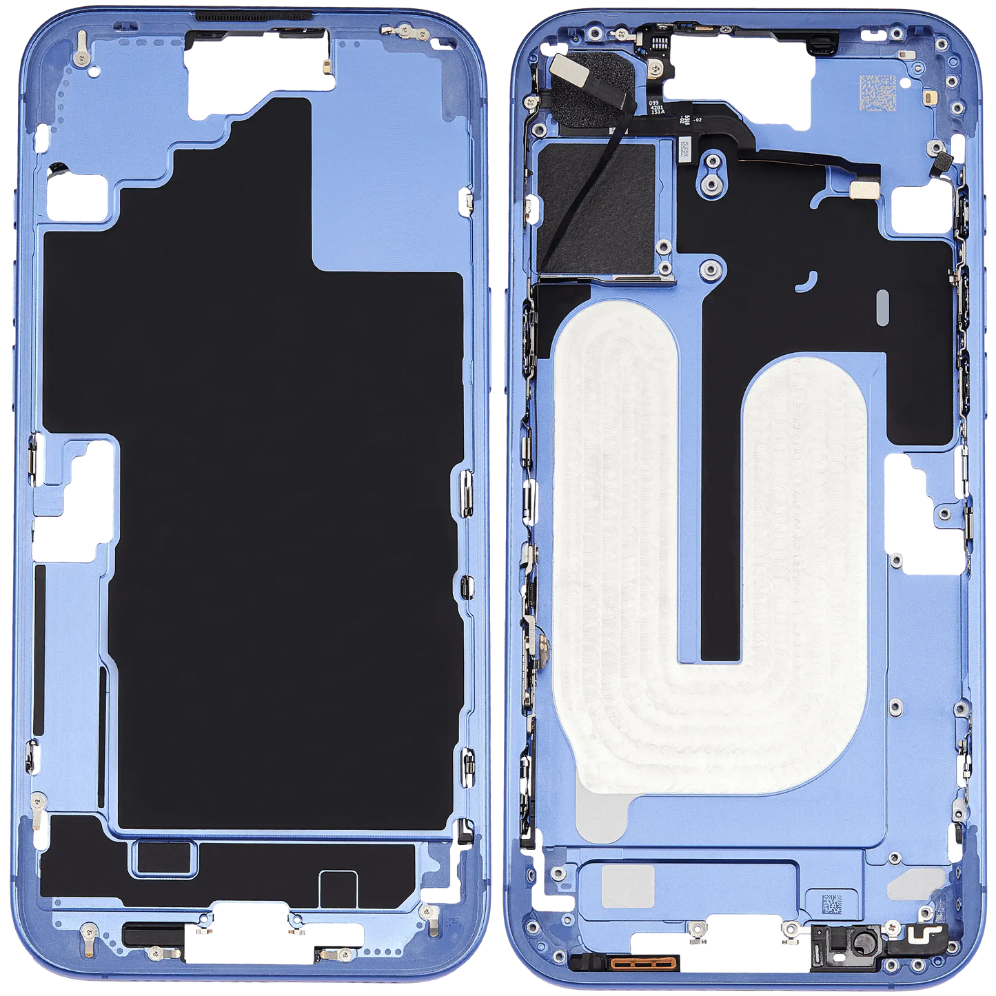 Mid-Frame Housing W/ Small Parts For iPhone 16 Plus (US Version) (Used OEM Pull: Grade A) (Ultramarine)