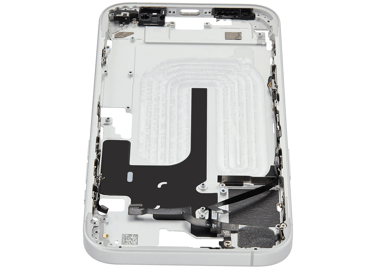 Mid-Frame Housing W/ Small Parts For iPhone 16 Plus (US Version) (Used OEM Pull: Grade A) (White)