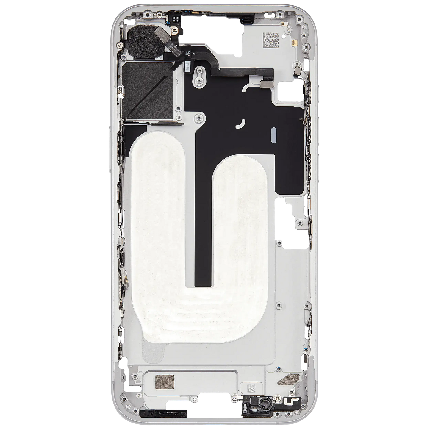 Mid-Frame Housing W/ Small Parts For iPhone 16 Plus (US Version) (Used OEM Pull: Grade A) (White)