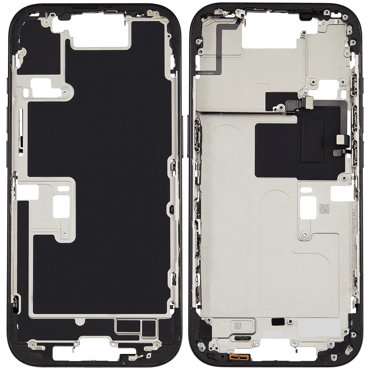 Mid-Frame Housing W/ Small Parts For iPhone 16 Pro (US Version) (Used OEM Pull: Grade A) (Black Titanium) — product photo 6