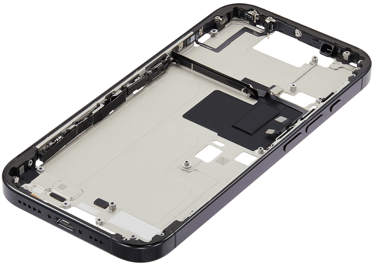 Mid-Frame Housing W/ Small Parts For iPhone 16 Pro (US Version) (Used OEM Pull: Grade A) (Black Titanium) — product photo 10