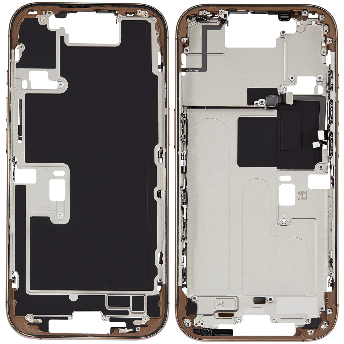 Mid-Frame Housing W/ Small Parts For iPhone 16 Pro (US Version) (Used OEM Pull: Grade A) (Desert Titanium) — product photo 6