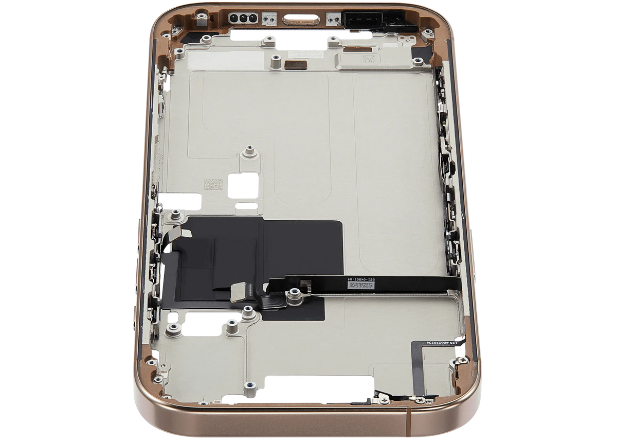 Mid-Frame Housing W/ Small Parts For iPhone 16 Pro (US Version) (Used OEM Pull: Grade A) (Desert Titanium) — product photo 3