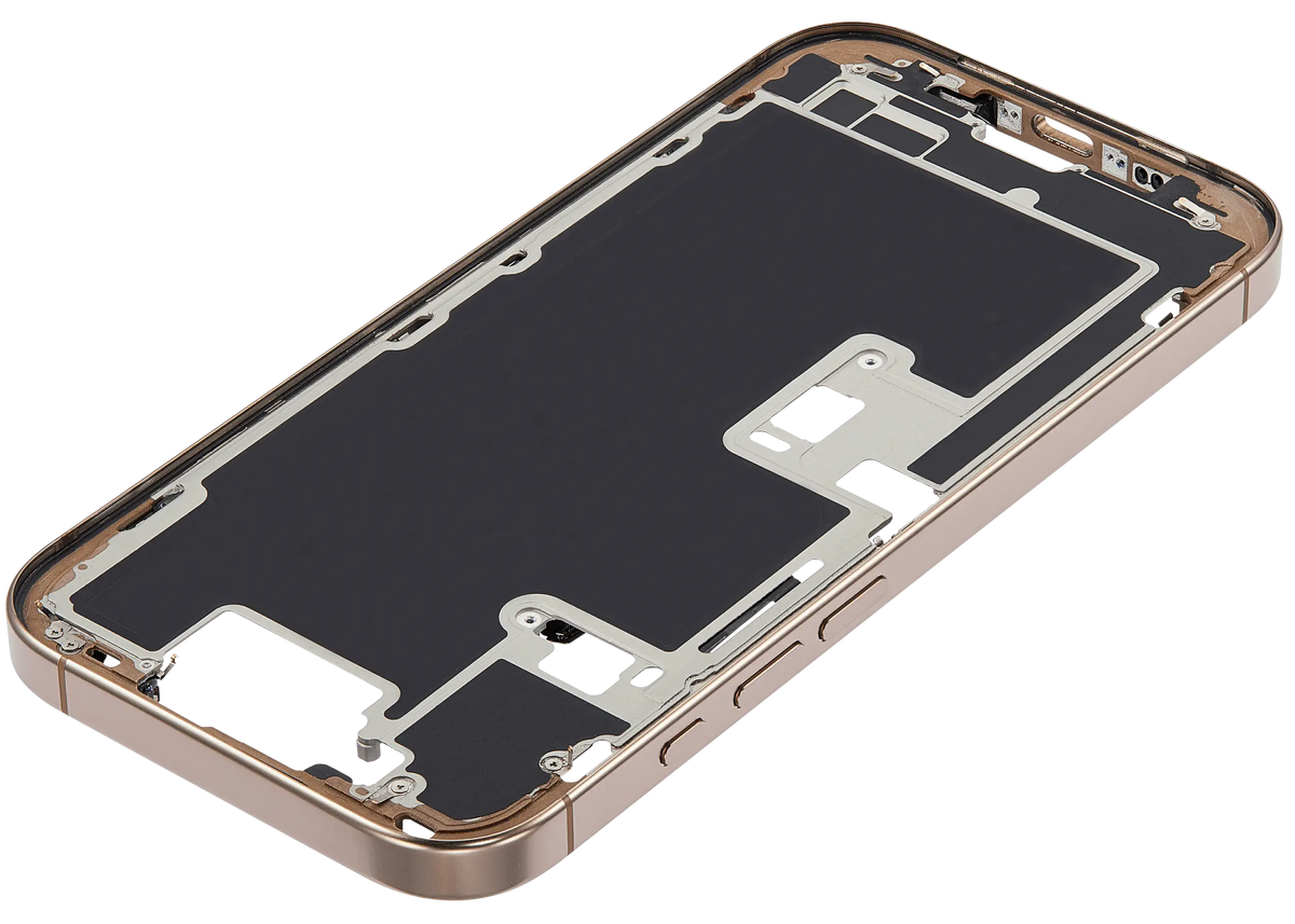 Mid-Frame Housing W/ Small Parts For iPhone 16 Pro (US Version) (Used OEM Pull: Grade A) (Desert Titanium) — product photo 9