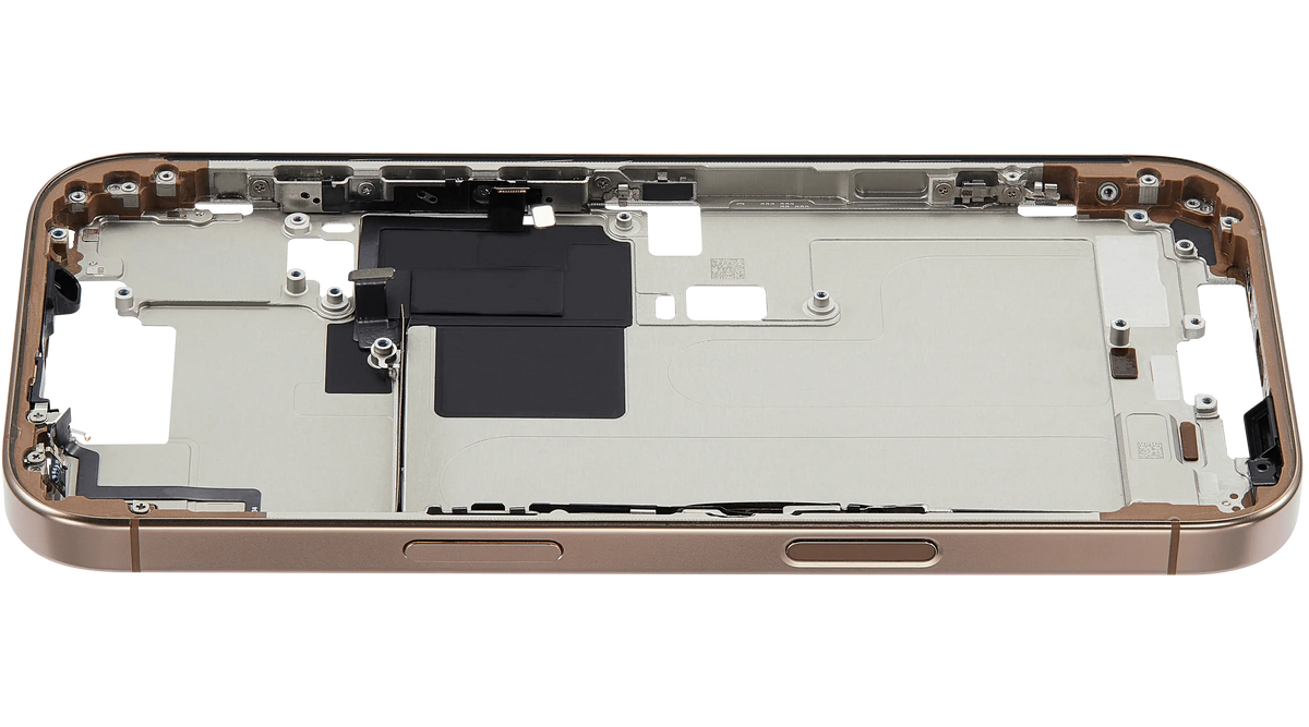 Mid-Frame Housing W/ Small Parts For iPhone 16 Pro (US Version) (Used OEM Pull: Grade A) (Desert Titanium) — product photo 4