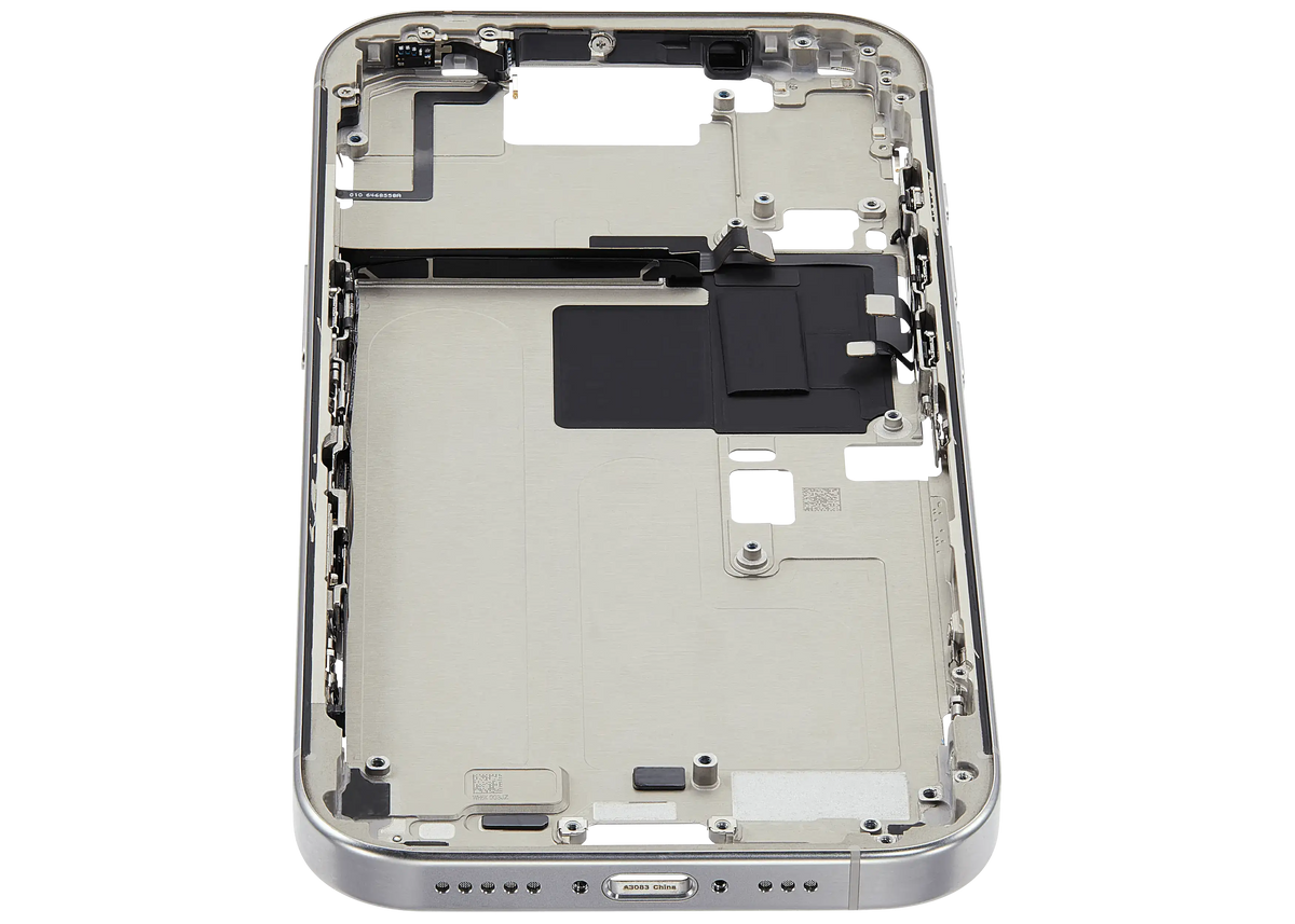 Mid-Frame Housing W/ Small Parts For iPhone 16 Pro (US Version) (Used OEM Pull: Grade A) (Natural Titanium) — product photo 2