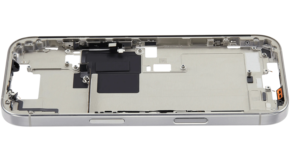 Mid-Frame Housing W/ Small Parts For iPhone 16 Pro (US Version) (Used OEM Pull: Grade A) (Natural Titanium) — product photo 4