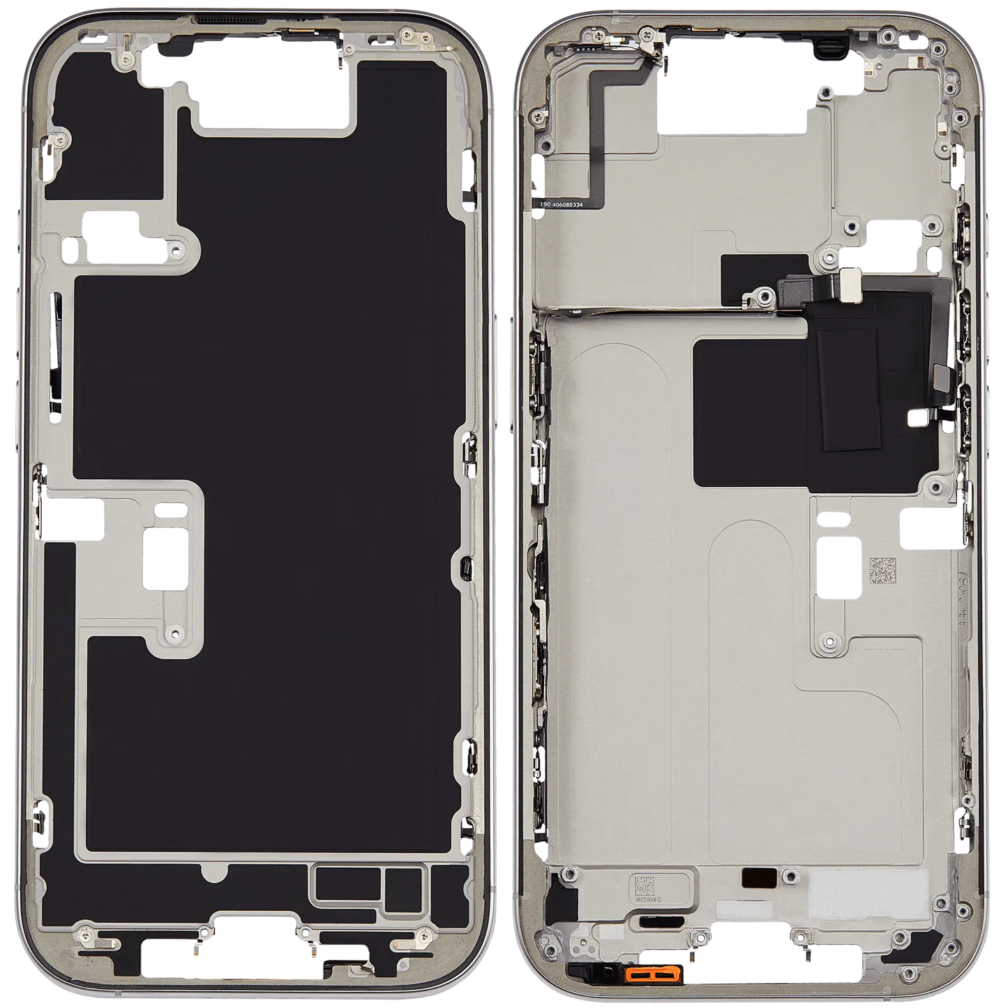 Mid-Frame Housing W/ Small Parts For iPhone 16 Pro (US Version) (Used OEM Pull: Grade A) (White Titanium)
