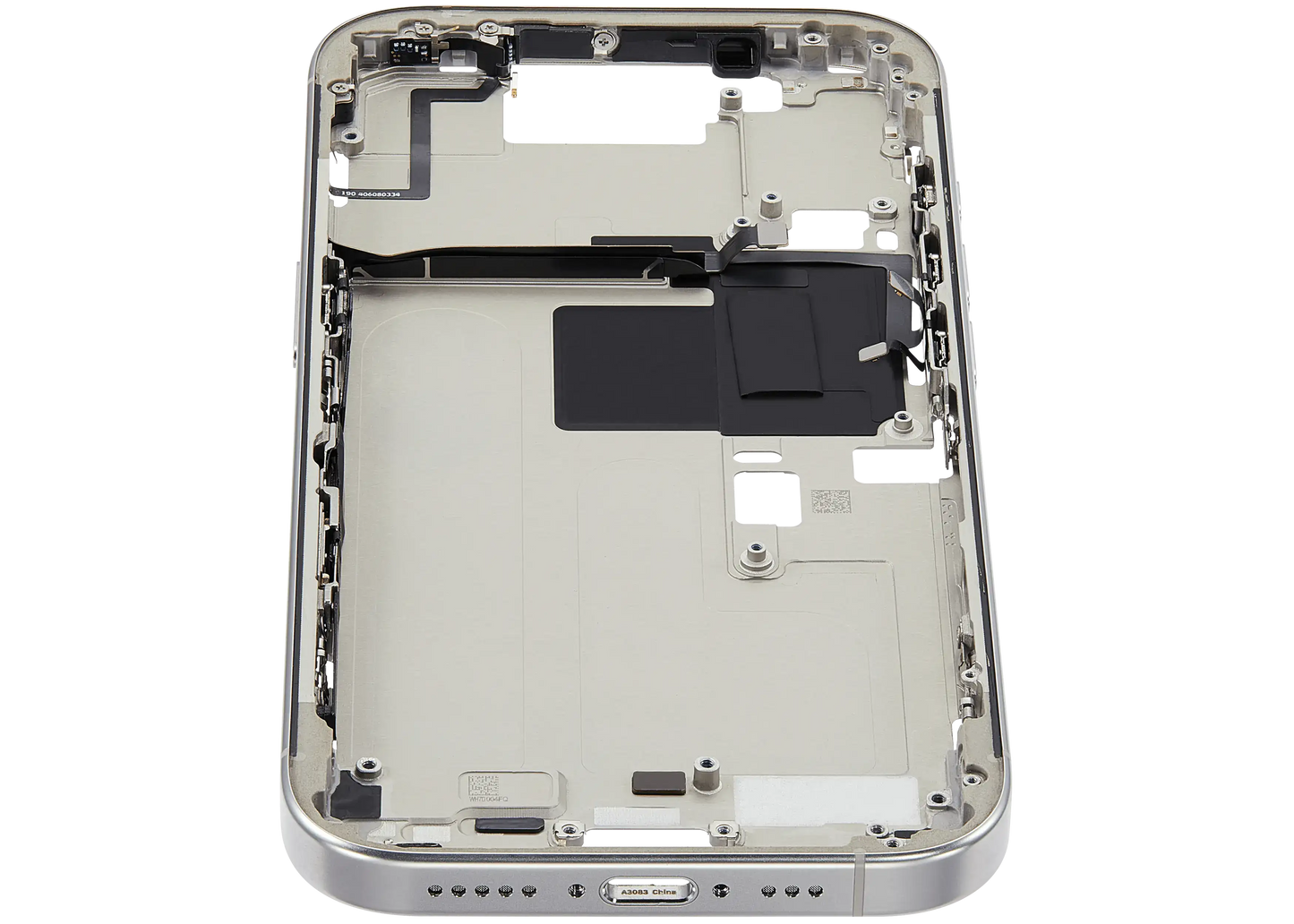 Mid-Frame Housing W/ Small Parts For iPhone 16 Pro (US Version) (Used OEM Pull: Grade A) (White Titanium)