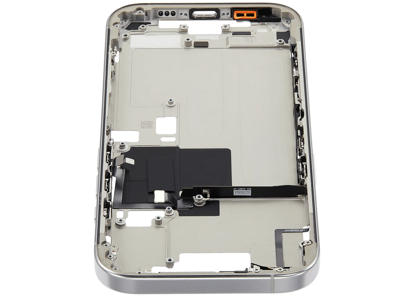 Mid-Frame Housing W/ Small Parts For iPhone 16 Pro (US Version) (Used OEM Pull: Grade A) (White Titanium)