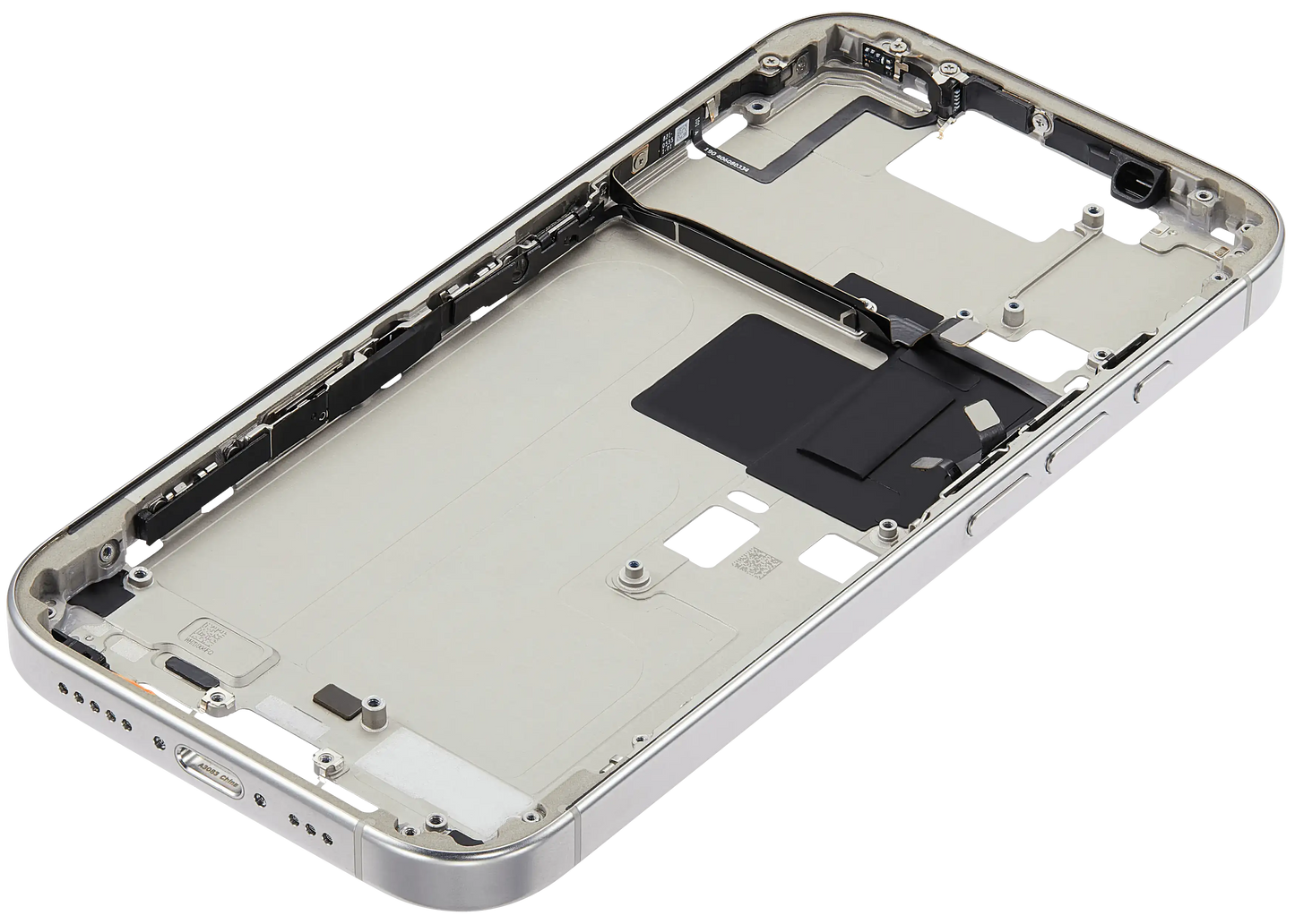 Mid-Frame Housing W/ Small Parts For iPhone 16 Pro (US Version) (Used OEM Pull: Grade A) (White Titanium)