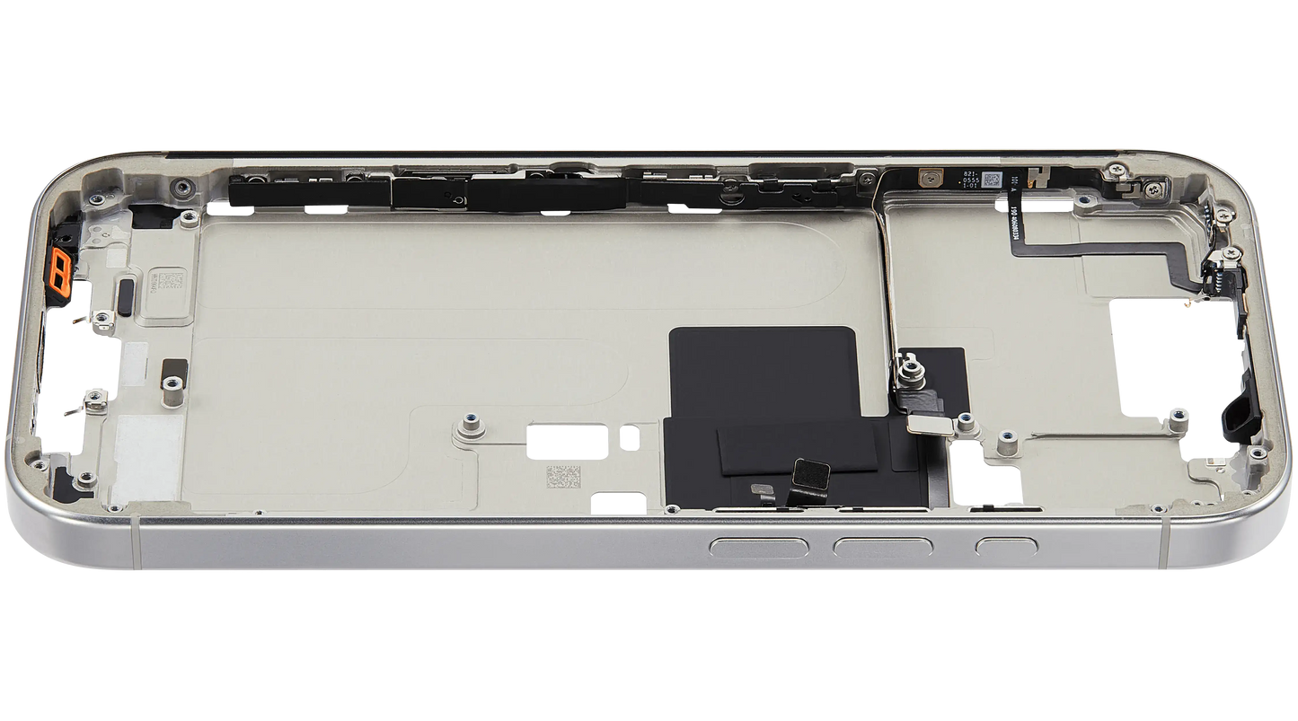 Mid-Frame Housing W/ Small Parts For iPhone 16 Pro (US Version) (Used OEM Pull: Grade A) (White Titanium)