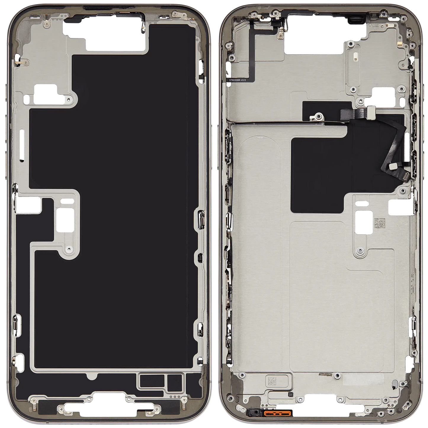 Mid-Frame Housing W/ Small Parts For iPhone 16 Pro Max (US Version) (Used OEM Pull: Grade A) (White Titanium)