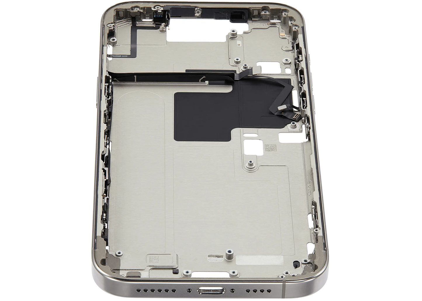 Mid-Frame Housing W/ Small Parts For iPhone 16 Pro Max (US Version) (Used OEM Pull: Grade A) (White Titanium)