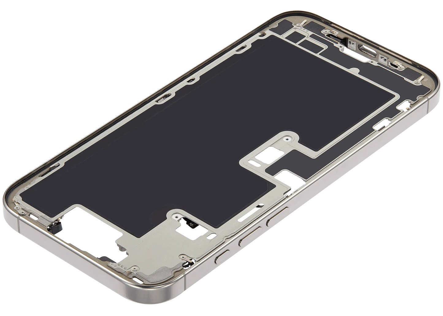 Mid-Frame Housing W/ Small Parts For iPhone 16 Pro Max (US Version) (Used OEM Pull: Grade A) (White Titanium)