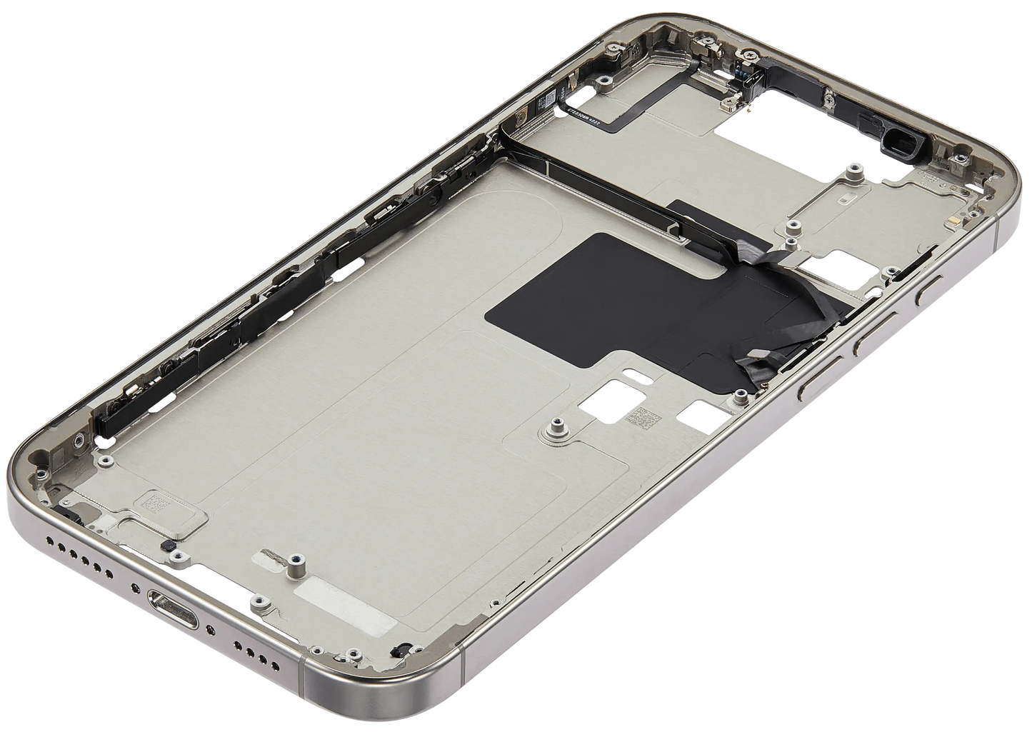 Mid-Frame Housing W/ Small Parts For iPhone 16 Pro Max (US Version) (Used OEM Pull: Grade A) (White Titanium)