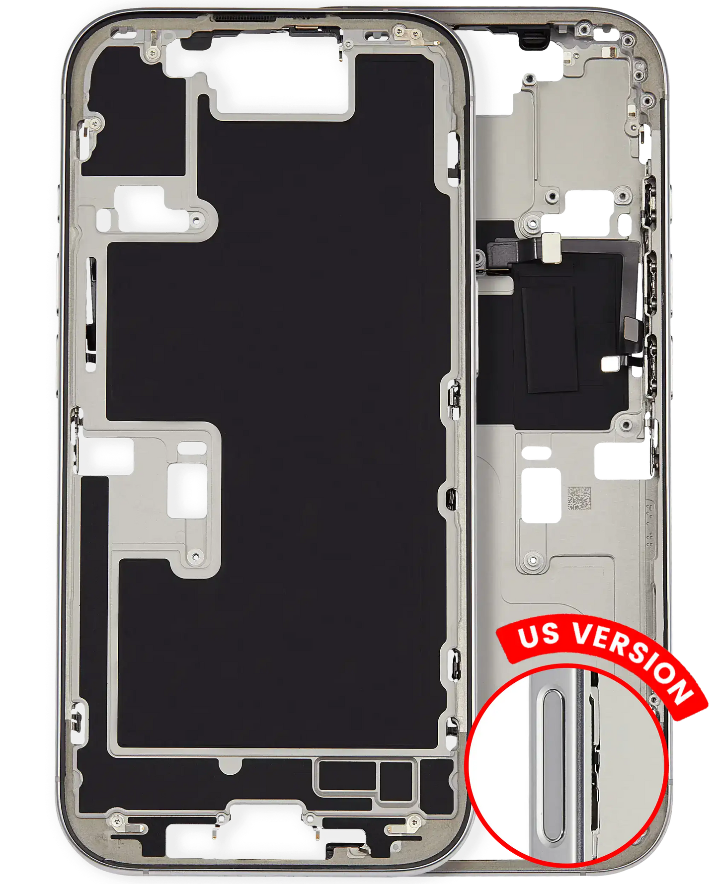 Mid-Frame Housing W/ Small Parts For iPhone 16 Pro (US Version) (Used OEM Pull: Grade A) (White Titanium)