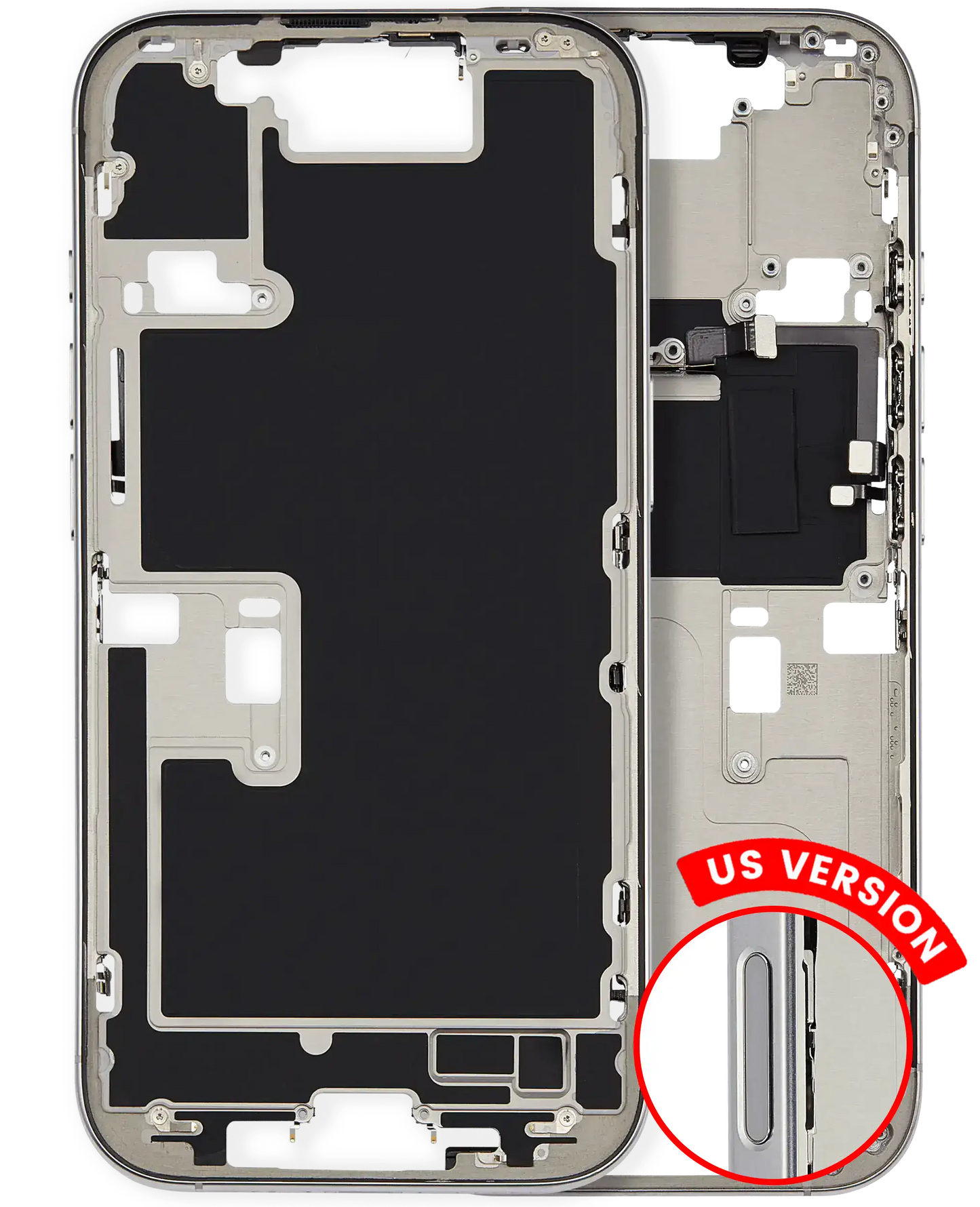 Mid-Frame Housing W/ Small Parts For iPhone 16 Pro (US Version) (Used OEM Pull: Grade A) (Natural Titanium)