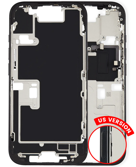 Mid-Frame Housing W/ Small Parts For iPhone 16 Pro (US Version) (Used OEM Pull: Grade A) (Black Titanium) — product photo 1